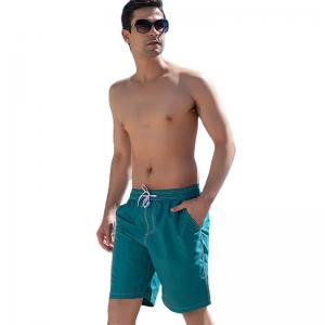 China Men's Quick Dry Woven Beach Pants Solid Color Five Minute Shorts Surf Swim Vacation supplier