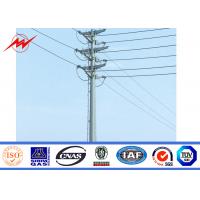 China Outdoor Tapered Transmission Line Steel Power Pole with Channel Steel Cross Arm on sale