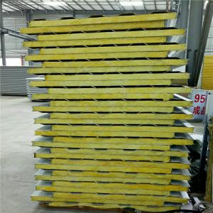 fireproof 0.326mm glass wool thermal insulation sandwich roof panel 5500 x 960 x 50mm