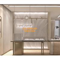 Curved Commercial Jewellery Display Cases Stainless Steel Golden Style
