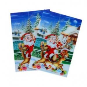 PLASTIC LENTICULAR Santa Claus 3D Lenticular Christmas Sticker pp pet custom 3d plastic lenticular card stickers