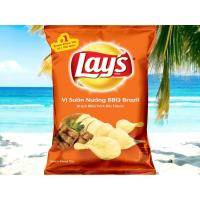 China Lay's Brazil BBQ Pork Rib Flavor Potato Chips - Bulk Wholesale & Retail Opportunities - 30g x 160 Packs on sale