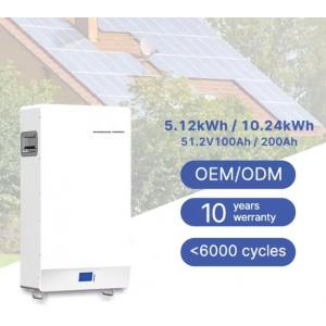 Solar Energy Solarbatteri 100ah 200ah 5kwh 10kwh Lithium Battery 48v Lifepo4 Power Wall Mounted Powerwall Battery Pack