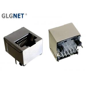 China Single Port 1G Magnetic LAN RJ 45 Connector Vertical PA46 Housing Without LED supplier