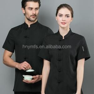 chef uniform factory supplier hot sale white knot button long sleeve designer chef uniform