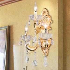 China 6KG Luxury Contemporary Zinc Alloy E14 Candle Crystal Wall Lights supplier