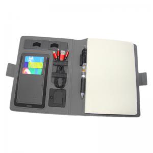 5W Waterproof Padfolio With Power Bank , Multifunctional Notebook Wireless Charger