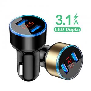 China 3.1A Dual USB Cell Phone Charger Adapter LED Digital Display For Samsung supplier