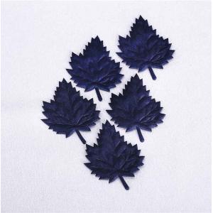 China Dark Blue Christmas Party Crafts Diy Ultrasonic Embossing Maple Leaf Ornament supplier