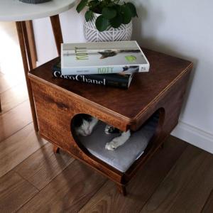 39cmx40x40cm Wood Pet Furniture Cozy Wooden Cat House Indoor Rustical Box
