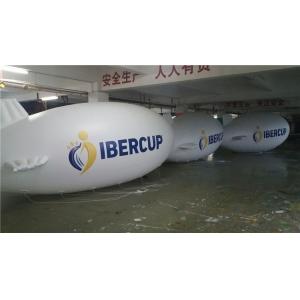6m Long Helium Inflatable Blimp White For Advertising Promotion Fire Resistance