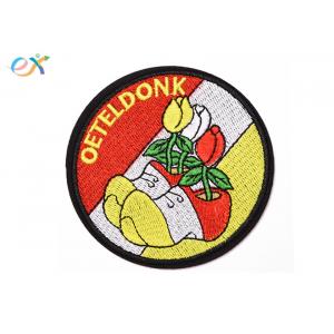 China Embroidery Shoes Logo Iron On Patches For Clothes Emergency , Blue And White supplier
