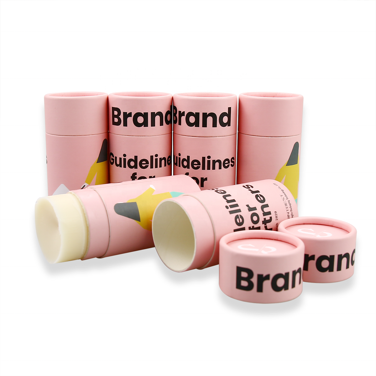 Push-type lip balm deodorant packaging paper tube custom environmentally friendly biodegradable container
