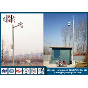 Monitor Cctv Mounting Poles / Security Camera Pole  For Security Q235 With Single Arm