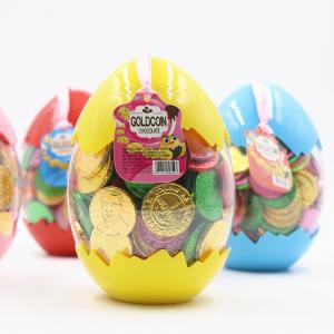 China Egg Shape Custom Chocolate Coins 4 Colors In One Carton Private Label supplier