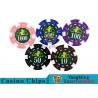 Translucent Marco Style Casino Poker Chip Set With Crystal Clear Texture