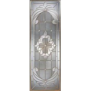 China 62in 31in Decorative Leaded Glass Coloured Glass Window Zinc Patina supplier