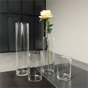Wholesale cheap wedding decoration different height glass cylinder vase