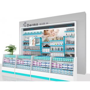 Modern Medical Store Furniture Pharmacy Display Shelves Customized Layer