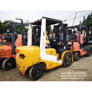 China tcm used diesel forklift manual 3 ton isuzu engine with 3000mm mast supplier