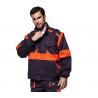 China Contrast Color Orange Industrial Work Jackets 100% Cotton With Detachable Sleeves wholesale