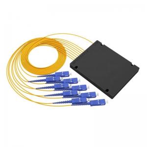 China Supply Fiber Optical PLC Splitter 1X8 1X16 SM ABS Box for Fiber Patch Cord Manufacture supplier