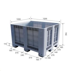 China Heavy Duty Industrial Use Folding Plastic Pallet Box Plastic Stackable Collapsible Pallet Crates With Half-Open Windows wholesale