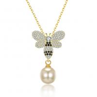 China Fashion ODM Butterfly Crystal 0.27in Pearl 3.93g Sterling Silver Jewelry Necklaces on sale