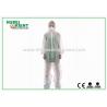 Acid Resistant White Disposable Coveralls Work Protective Clothing With Hood For