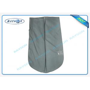 Grey Suit And Dress Covers , Non Woven Fabric Bags With PVC Film