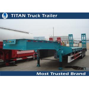 China 50 Tons low loader 3 axle drop deck Low Bed Trailer for vessels , boats , combine harvesters supplier