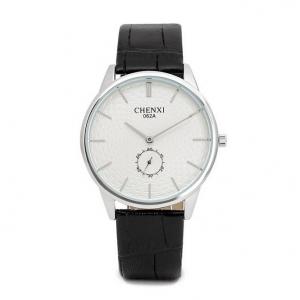 062A Top Quality PU Leather Split Leather Watch Black White Classic Fashion Leather Watch