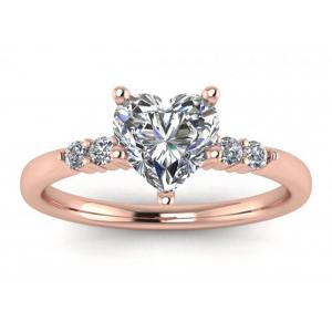 0.8ct 9K Silver Ring Heart Shape With Lab Diamond 6MM Dimension