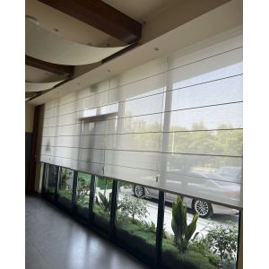 China Automatic Battery Operated Motorized Blackout Zebra Roller Blinds Curtains For Windows Zigbee APP wholesale