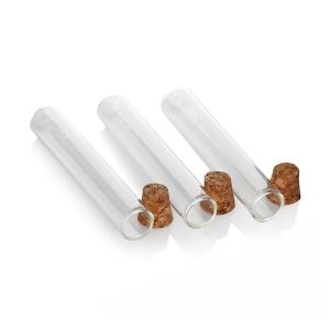 China Clear Wooden Lid Glass Jars Glass Pre Roll Tubes Childproof Borosilicate Glass Test Tube supplier