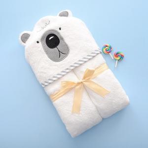 Skin Friendly Kids Hooded Bear Bathroom Towels 700gsm Bamboo Towels With Bear Ears