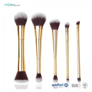 China 5pcs Gold Double Side ISO9001 Makeup Brush Gift Set supplier