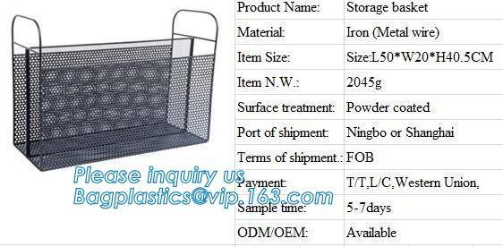 Metal wire magazine office document file holder storage shelf organizer basket,