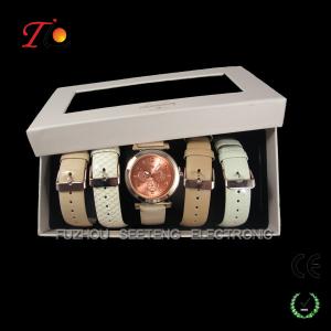 Popular leather strap with other replaceable band and color customized  for ladies watch