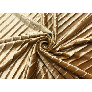 China 290GSM 93% Polyester Pleat Gold Velvet Upholstery Fabric For Lady'S Skirt Golden supplier