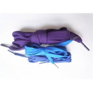 Long Polyester Colored Elastic Shoe Laces , Waxed Shoe Laces Flat