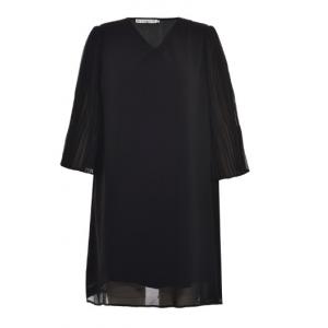 Black Daily Chiffon Ladies' Long Sleeve Dress for Spring and Autumn