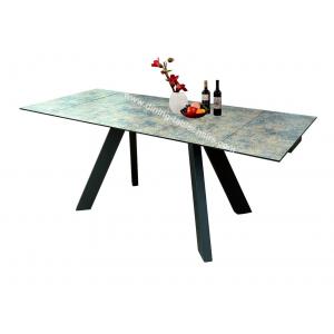 China 3D Printed Tempered Glass Dining Table 2.1 Meter Heat Resistant For 10 Seats supplier