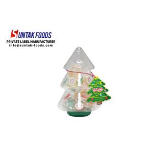 China Smiling emoji two layers colors hard candy in Christmas Tree bottle wholesale