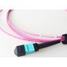 50um MPO MTP Optical Fiber Cable 40G OM4 Multimode Violet Color