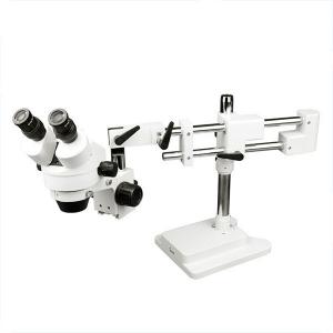 China Dual View Head Stereo Binocular Microscope Double Arm With Boom Stand supplier