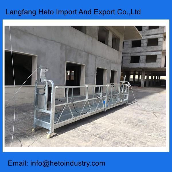 1.8KW ZLP800 High rise electric hoist lifting aluminium rope suspended platform for construction