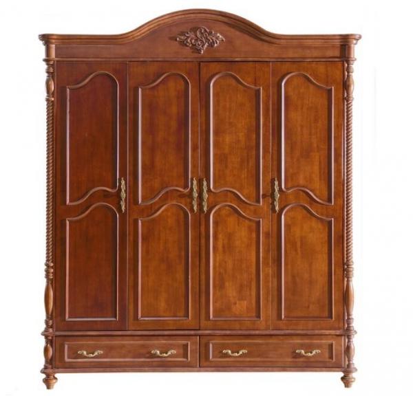 Latest 4 Door Bedroom Wardrobe Solid Wood Wardrobe Design