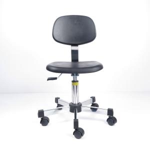 Black Polyurethane ESD Cleanroom Chairs 360 Degree Swivel Adjustable Bar Stool