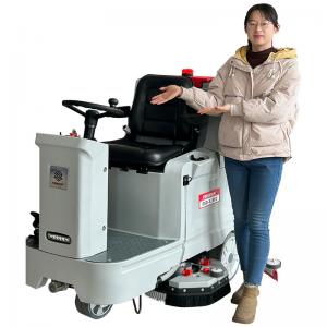 Commercial Cordless Battery Powered Ride On Floor Sweeper Riding Scrubber Machine